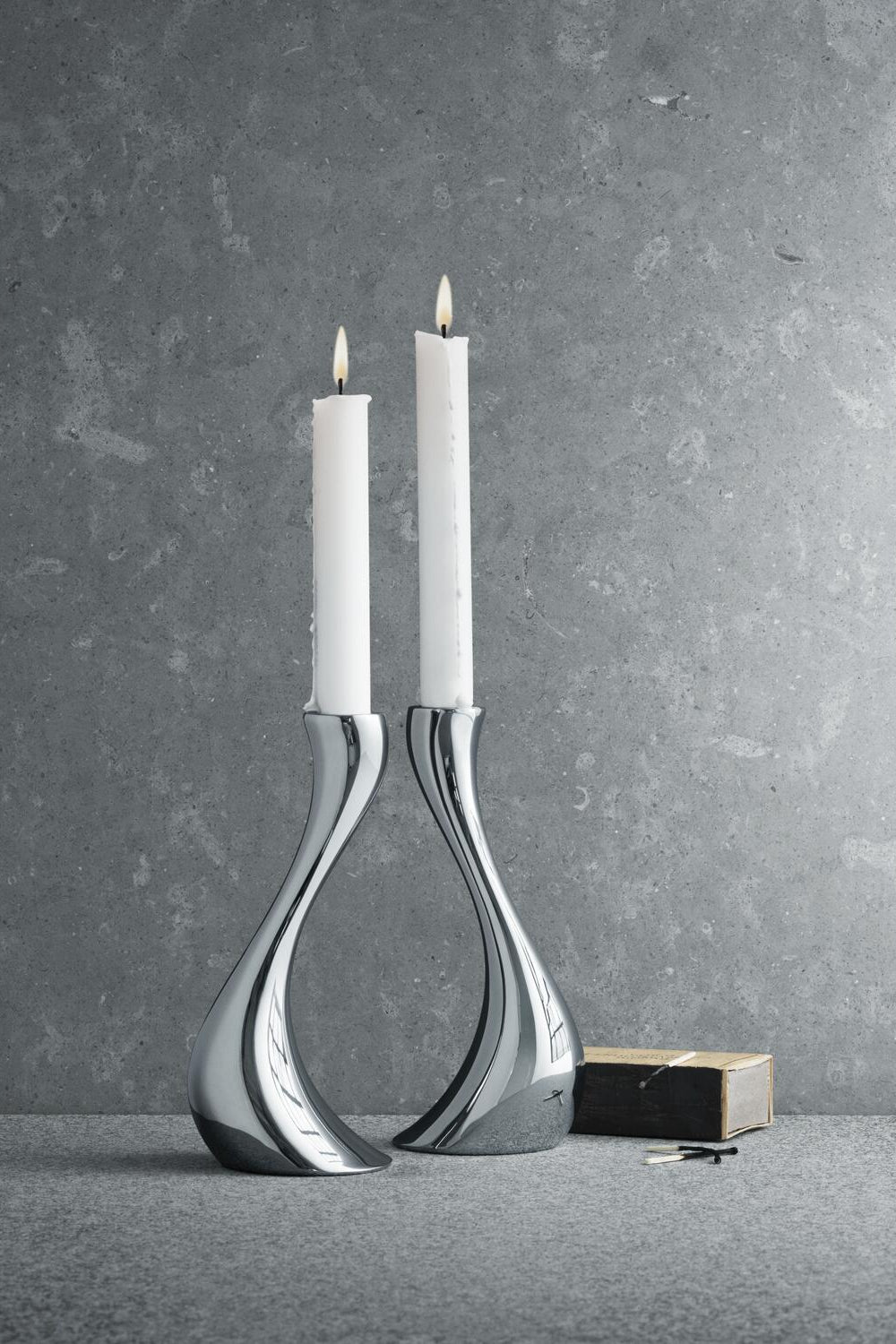 Georg Jensen Cobra lysestage - mellem 2 stk. - Bahne